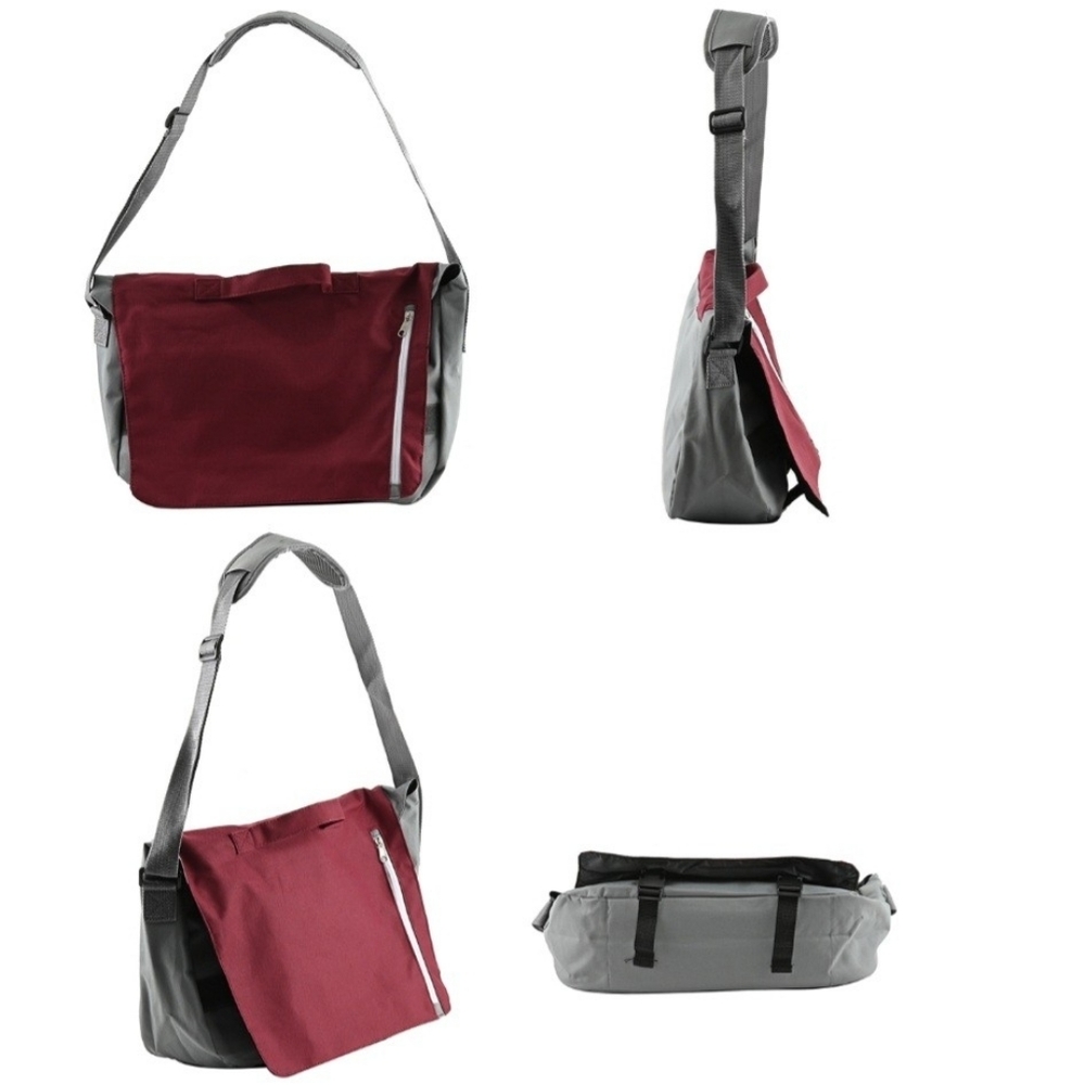 Burgundy Skyscraper Briefcase Messenger Bag